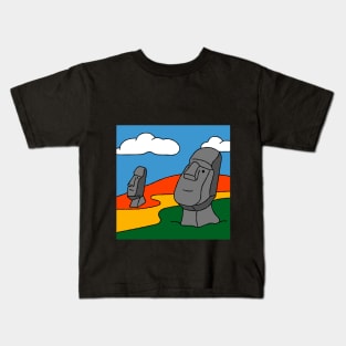 Easter Island Moai Statue Pop Art Illustration Kids T-Shirt